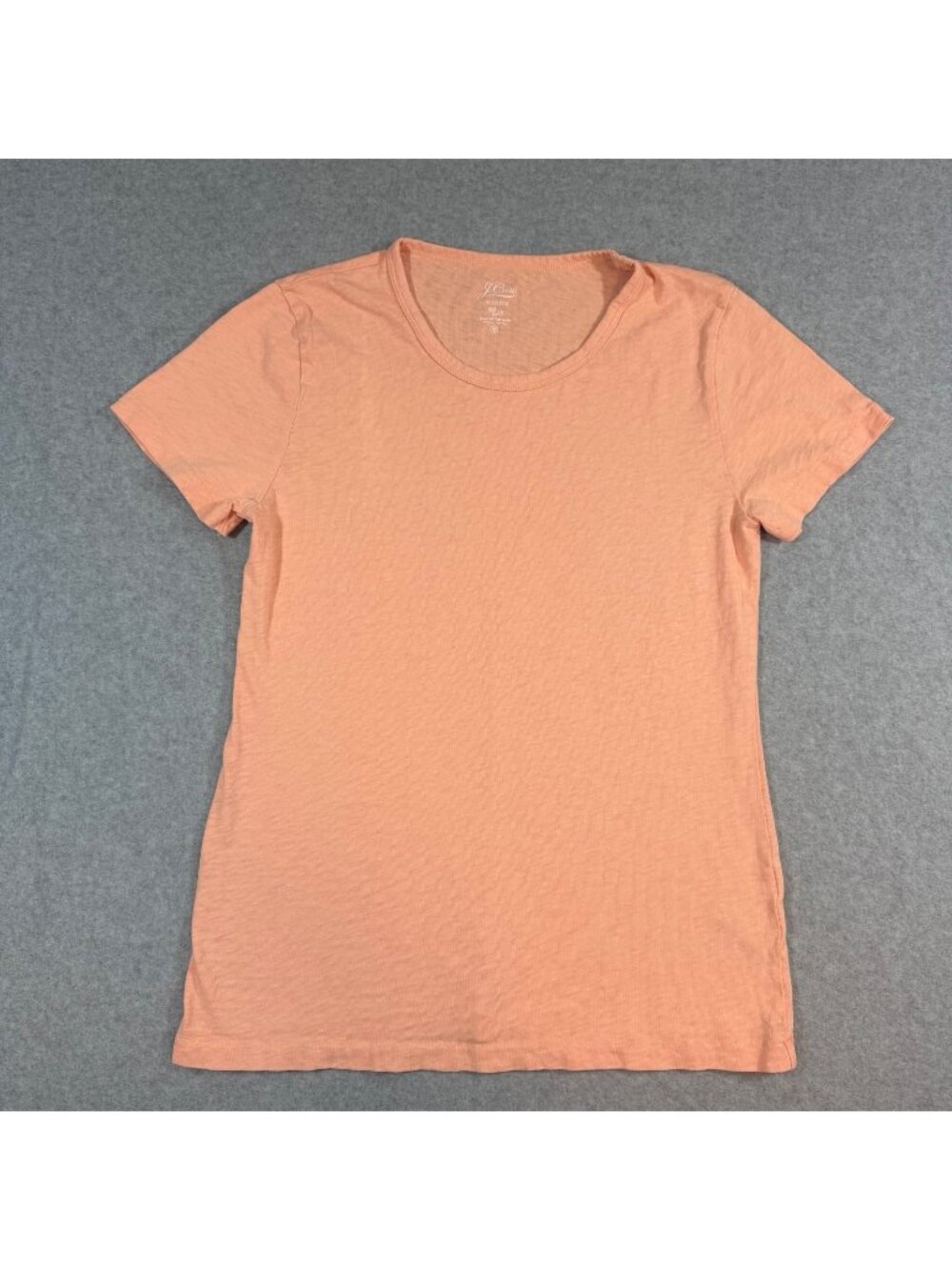 J.Crew Women’s Medium Peach Slub Cotton T-Shirt Short Sleeve Crew Neck Casual